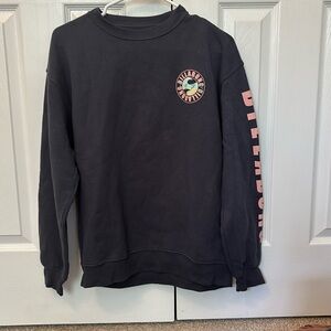 Billabong Black Crewneck Sweatshirt with Pink Logo
